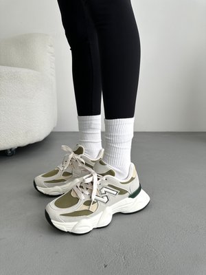 Кросівки жіночі на масивній підошві, сірий+зелений колір 1153 фото