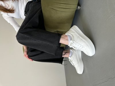 Кросівки жіночі на плоскій підошві, білий колір 1145 фото